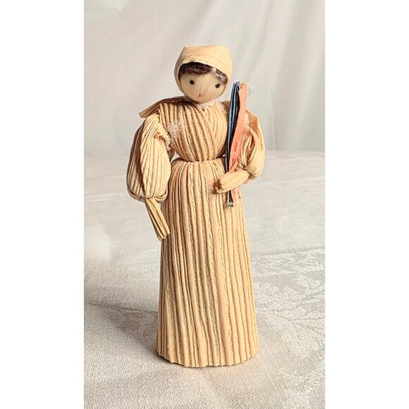 Lot of 7 Vintage Mini Corn Husk Dolls 3" Tall - Picture 7 of 8